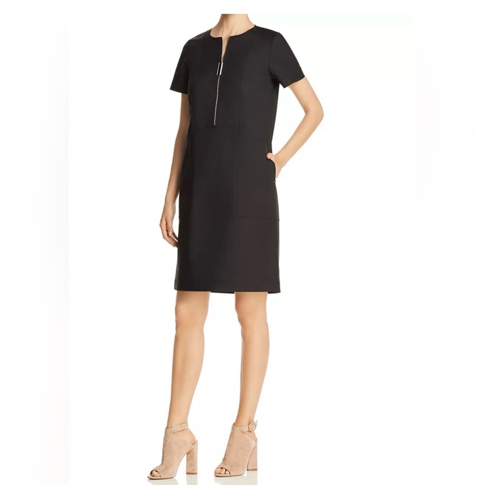Lafayette 148 New York mini black dress minimalist sz M